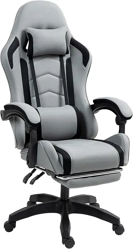 كرسي مكتب الألعاب عالي الظهر من الجلد قابل للتعديل