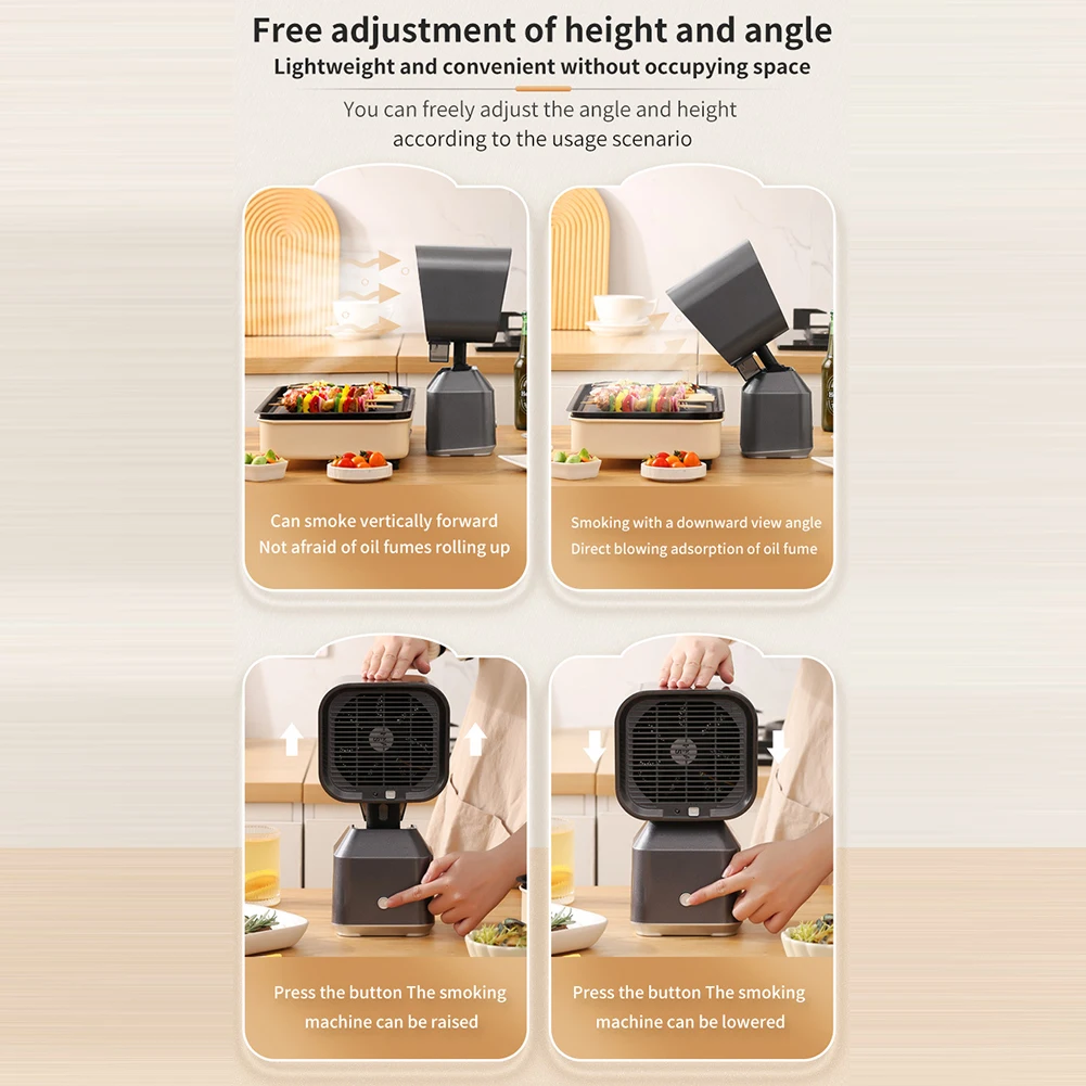 Portable Range Hood Retractable Exhaust Fan with Oil Collection Cup Mini Range Hood 2 Speed Strong Suction for Home Kitchen