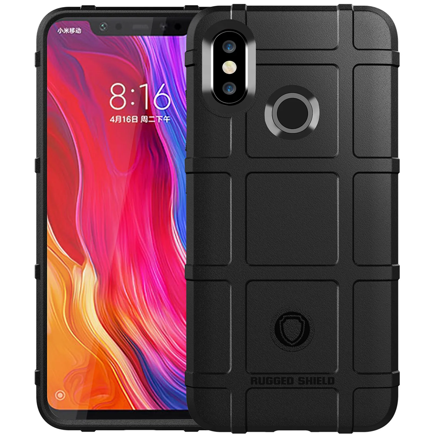 

Shield Shockproof Case for xiaomi 8 Mi8 lite Anti-Slip Grid Silicone Cover for Mi 8se Mi 8 mi 8lite Armor Rubber Back Cases