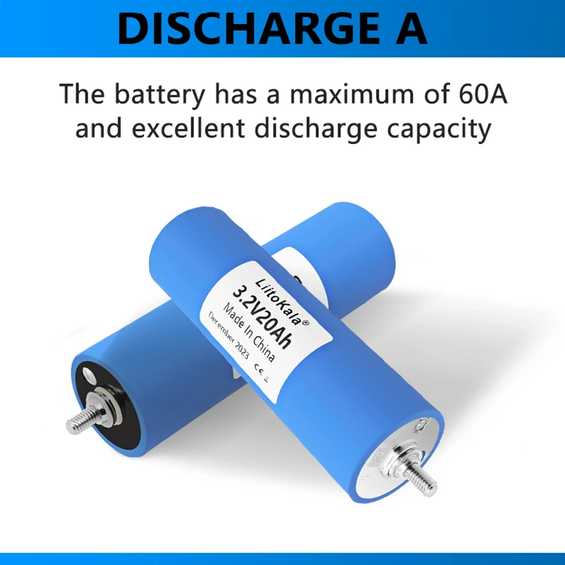 LiitoKala-batería lifepo4 de 4-24 piezas, 3,2 v, 20Ah, celdas de 3,2 V para bricolaje, 12v, 24v, 48V, herramientas eléctricas para e-bike y scooter