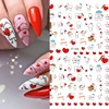 1pc Love Heart Design 3D Nail Sticker for Valentine's Day Colorful Heart Self-Adhesive Slider Decals Manicure Decoration 4