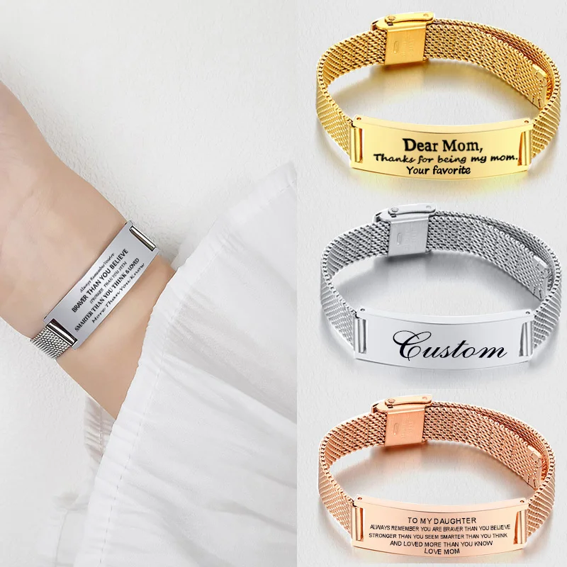 Bracciale Allerta Medica VNOX In Acciaio 316L E Pelle - Regolabile Con Incisione Gratuita Per Uomo, Donna, Bambino