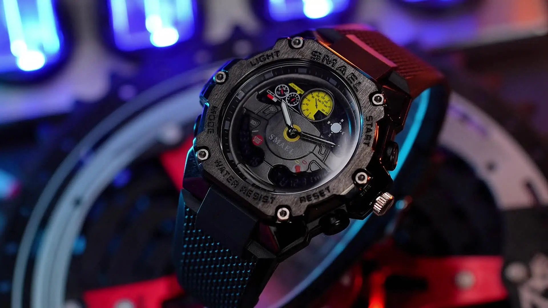 AIMES Orologio da polso da uomo, sportivo, impermeabile, militare, tattico, con data, multi funzione, ampio quadrante LED, sveglia, cronometro per uomo, 3133-Verde, Abito sportivo casual alla moda