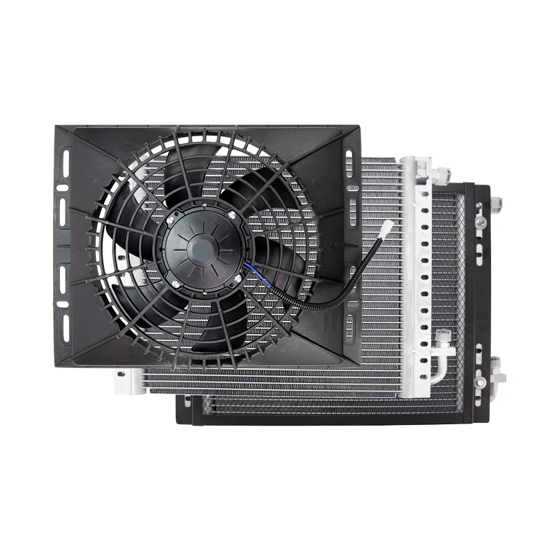 

14''x18'' Universal Condenser Radiator Cooling Fan Set 120W with Radiator Net for Vintage Car Hot Rod Radiator A/C Conditioner