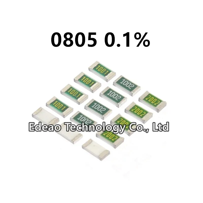 NEW SMD Resistor 0805 0.1% 1K 1.1K 1.2K 1.3K 1.5K 1.6K 1.8K 2K 2.2K 2.4K 2.7K 3K 3.3K 3.6K 3.9K 4.3K 4.7K 5.1K 5.6K 20PCS/lot