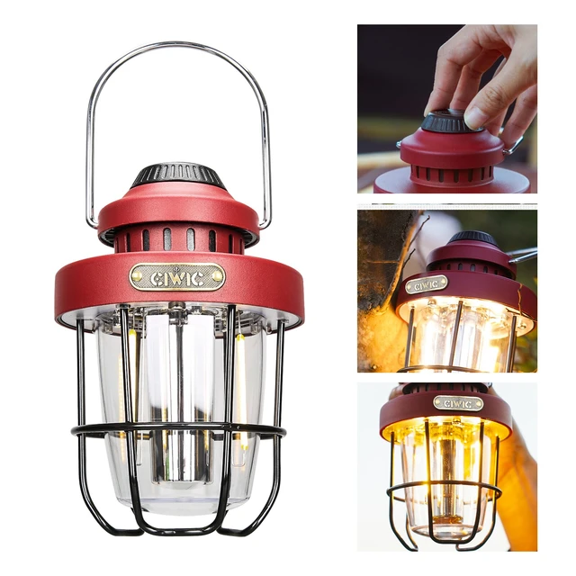 Retro Camping Lantern for Power Outages Indoor and Outdoor Waterproof Led  Light