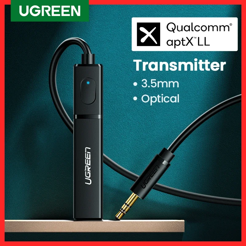 Trasmettitore Bluetooth Ugreen 5.0 Tv Cuffie Pc Ps4 Aptx Ll 3.5Mm Aux Spdif 3.5 Jack Audio Ottico Musica Adattatore Bluetooth 5.0