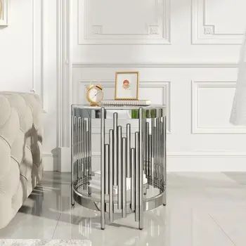 Glass Top Coffee Table with Stainless Steel Base 1