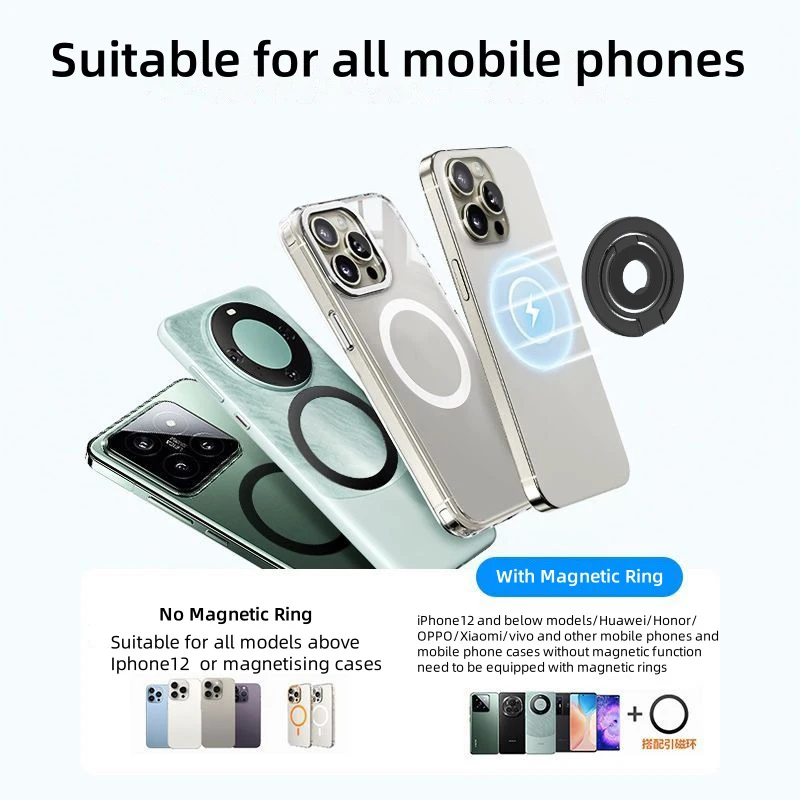 Magnetic Ring Phone Holder and Stand with Grip