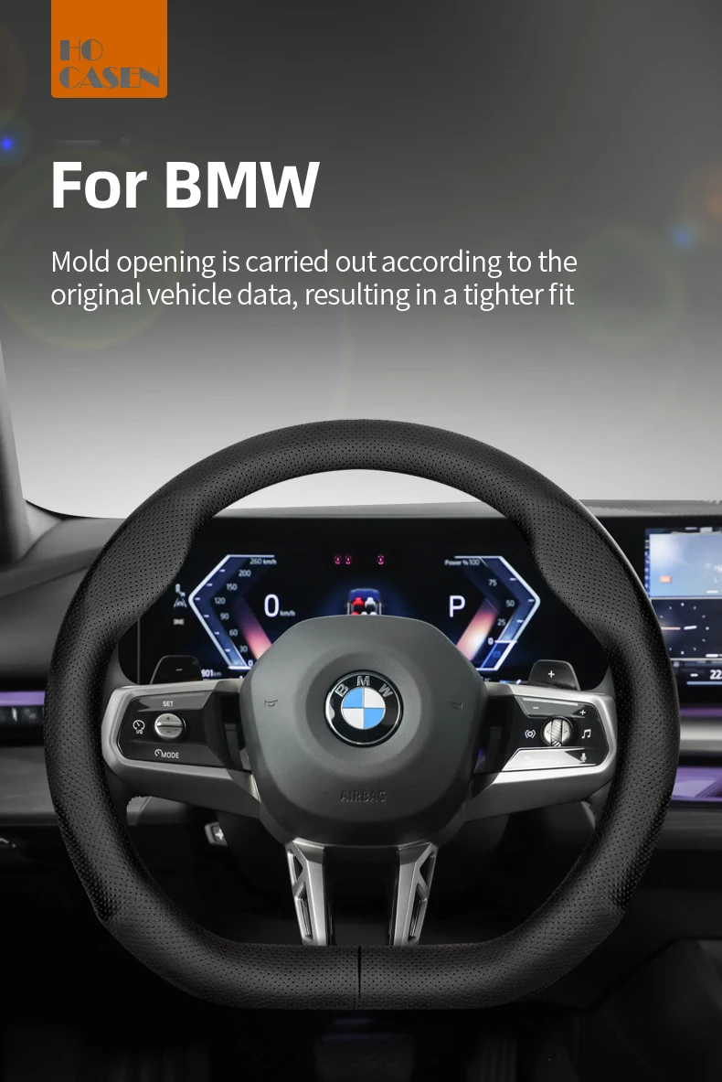 Für BMW D-förmige Lenkradabdeckung, ultradünn, 4 5 7 Serie, M5, i5, i7, G22, G23, G26, G60, G70, F10, F90, G60, G70, G82, G83 G26 – Detail 1