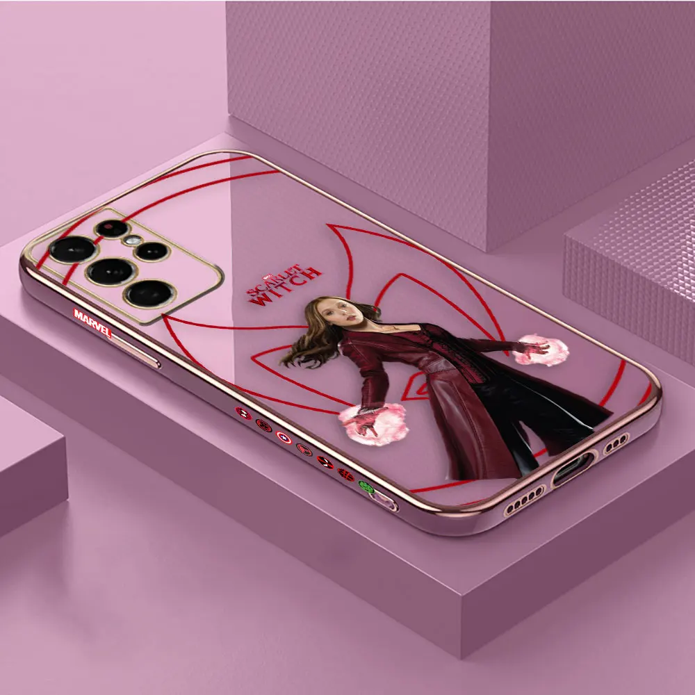 thumbnail image 1 of Smooth E-TPU Phone Case For Samsung Galaxy S24 S23 S22 S21 S20 FE S10 A01 A02 A03 PLUS ULTRA 5G Case Marvel Line Scarlet Witch, 1 of 5