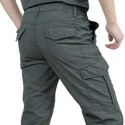 Pantalones Cargo táctiles de secado rápido para hombre, ropa impermeable con múltiples bolsillos, estilo militar, urbano, para trabajo, verano, 5XL