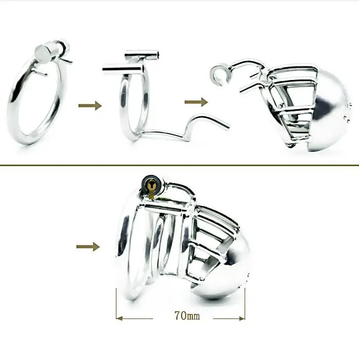 316 Stainless Steel Male PA Puncture Lock Cock Cage Chastity Device Penis Ring Adult Bondage Sex Toy Kidding Zone "Bridge"-01 41