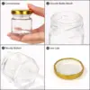 Hexagon Mini Glass Honey Jars with Wood Dippers, Gold Lids,Bee Pendants Jutes  Bee Stickers Perfect for Baby Shower,Wedding 4