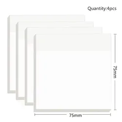 Transparent Waterproof Self - Adhesive Sticky Note Pads - 50 Sheets, Ideal (75x75 - 4pcs)