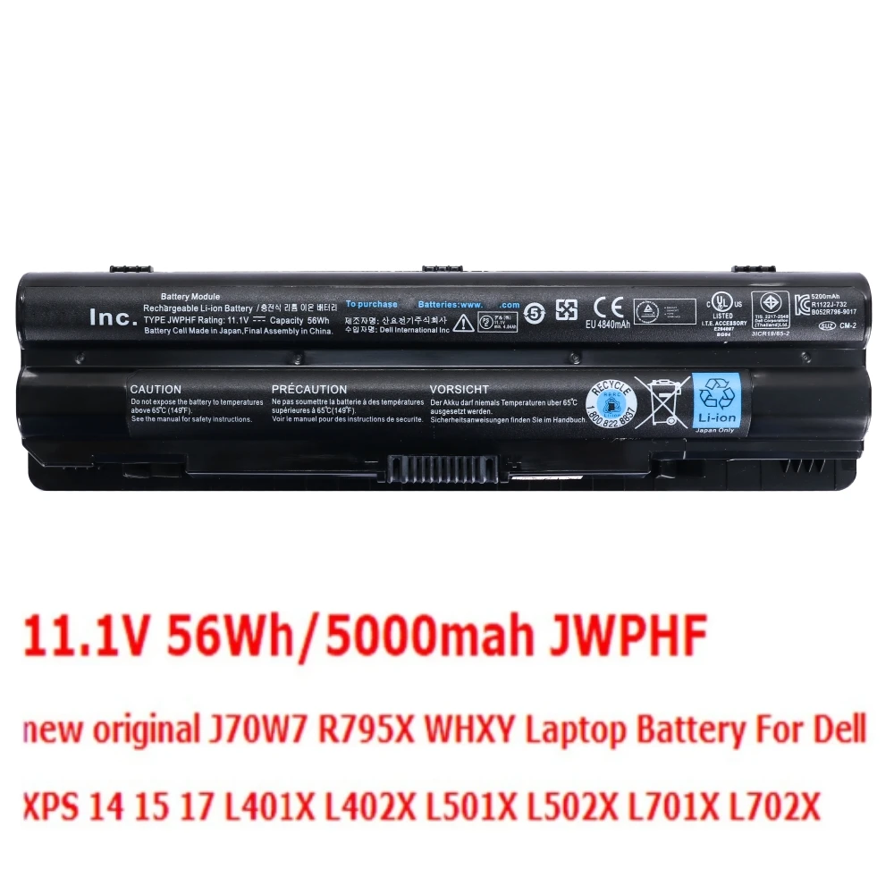 11.1V 56Wh JWPHF New Laptop Battery For Dell XPS 14 15 17 L401x L501x L502x  L521x L701X Compatible P/N:312-1127 J70W7 R795X - AliExpress