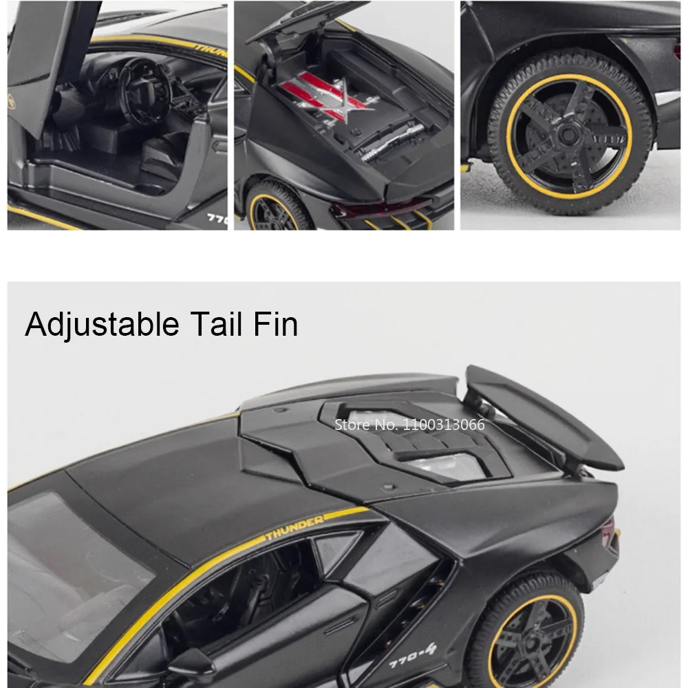 1:32 Lambor LP750-4 LP770-4 Auto-Spielzeugmodelle Gummireifen Miniatur-Modellfahrzeuge mit Öffnenden Türen Sportwagen Kinder-Festtagsgeschenke – Detail 11