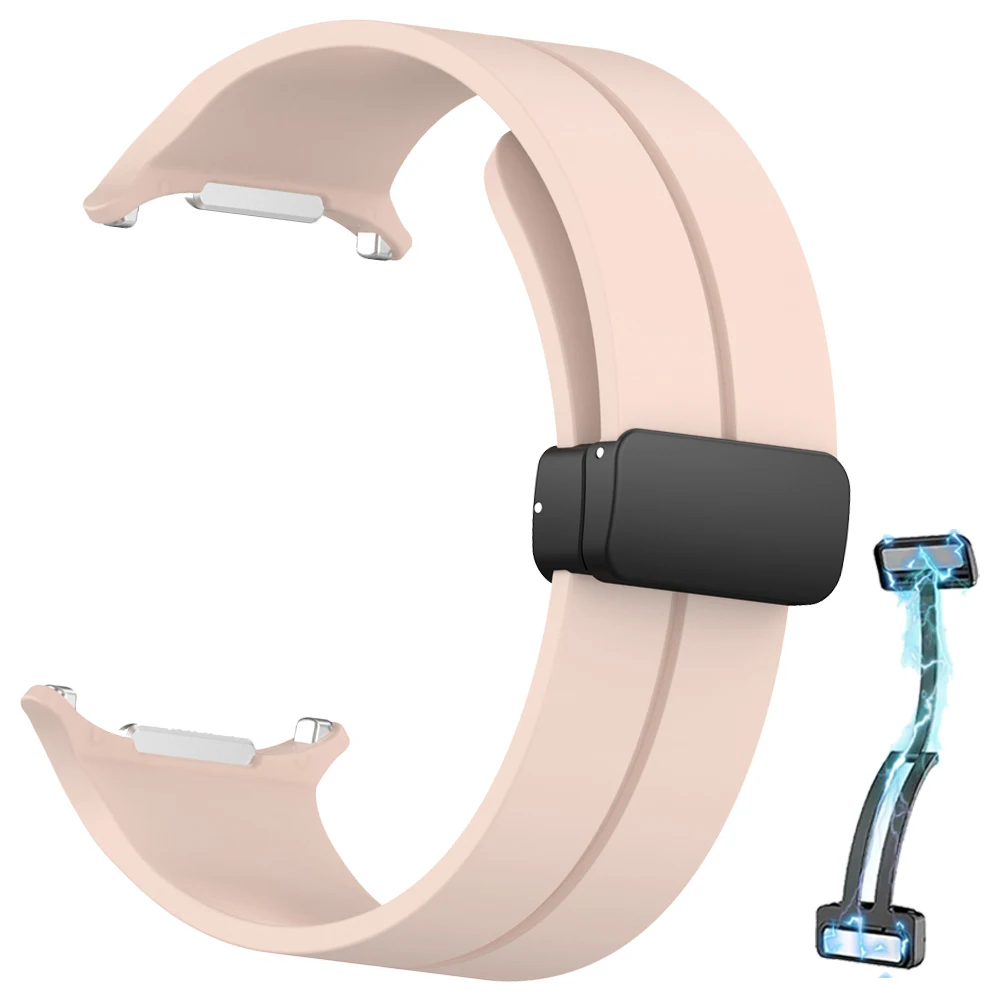 Magnetic Folding Buckle Sport Silicone Watch Strap Bracelet