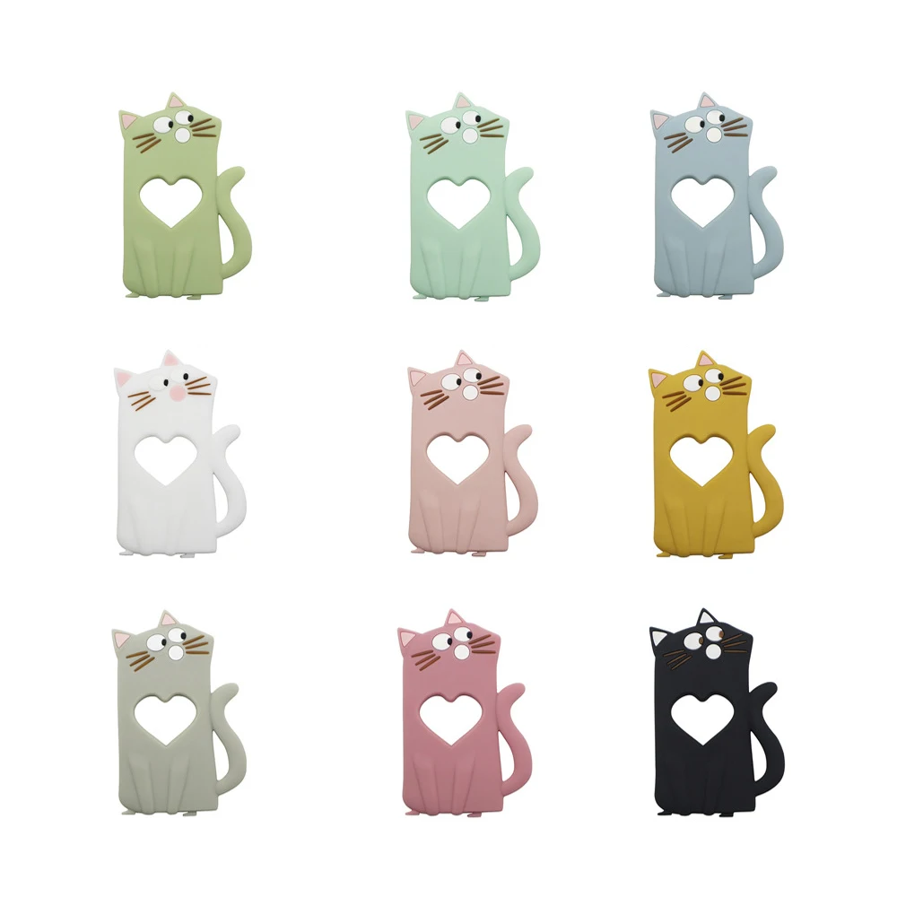 Description Picture 2 of itemSilicone Rodent Baby Teether Animal BPA Free Infant Teething Cartoon Cat Shaped Pendant Necklace Nurse Accessories