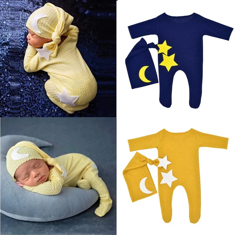 Baby Newborn Photography Props Hat Baby Girl Boy Romper Bodysuits Outfit  Baby Photography Costume Clothing
