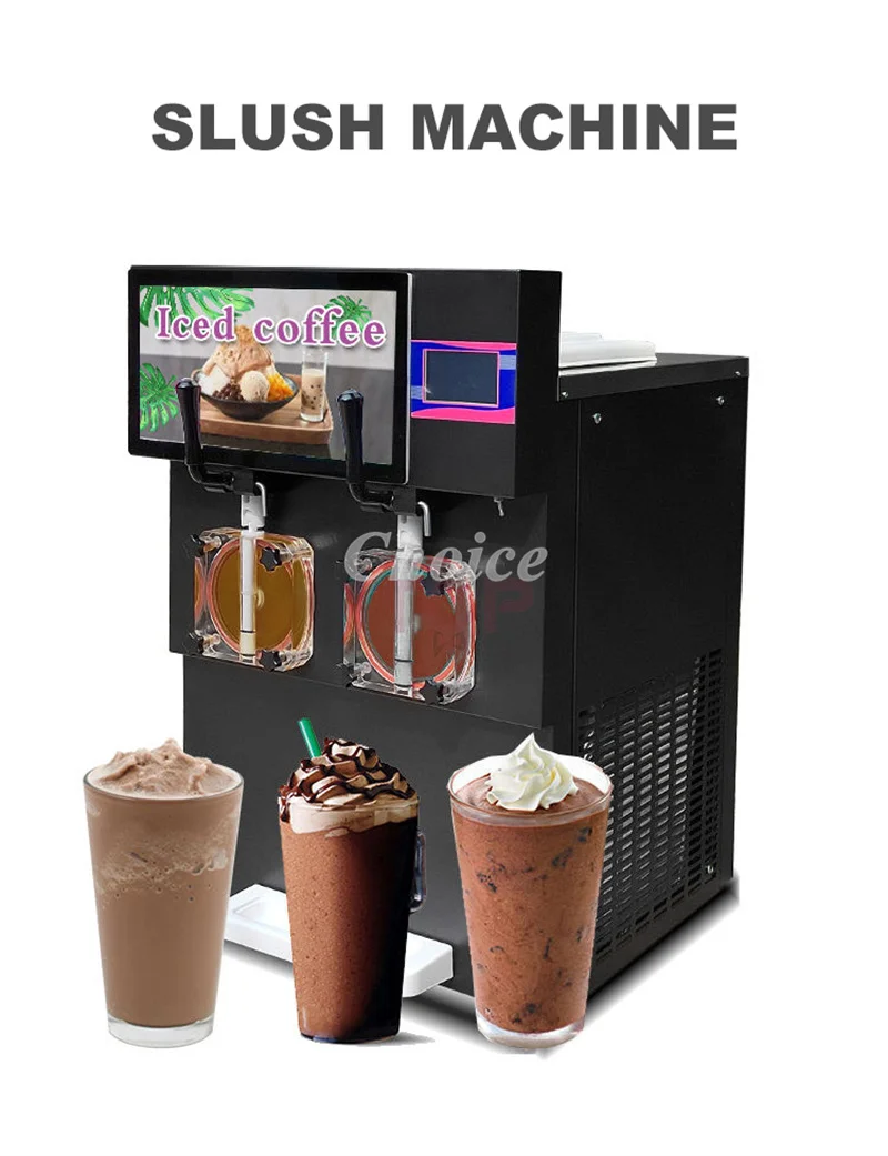 Commercial Equipment 4L*2 Mini Yogurt Commercial Soft Ice Cream Double Bowls Slush Milk Shake Machine Frozen Drink Machine