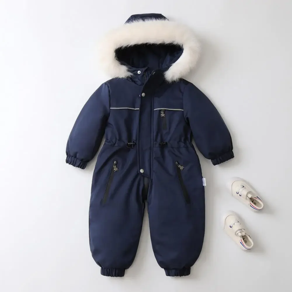 Girls Boys Skiing Waterproof Clothing Solid Color Thin Baby Romper Winter Fashion Trend Outdoor Clothes Winter