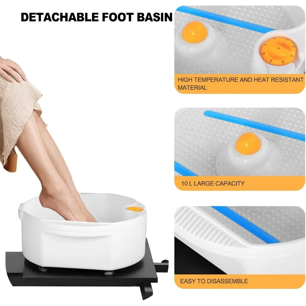 Description Picture 3 of itemPedicure Chairs No Plumbing with Foot Massage Basin, Hydraulic Adjustable Pedicure Chair, 360° Rotation Pedicure Chairs