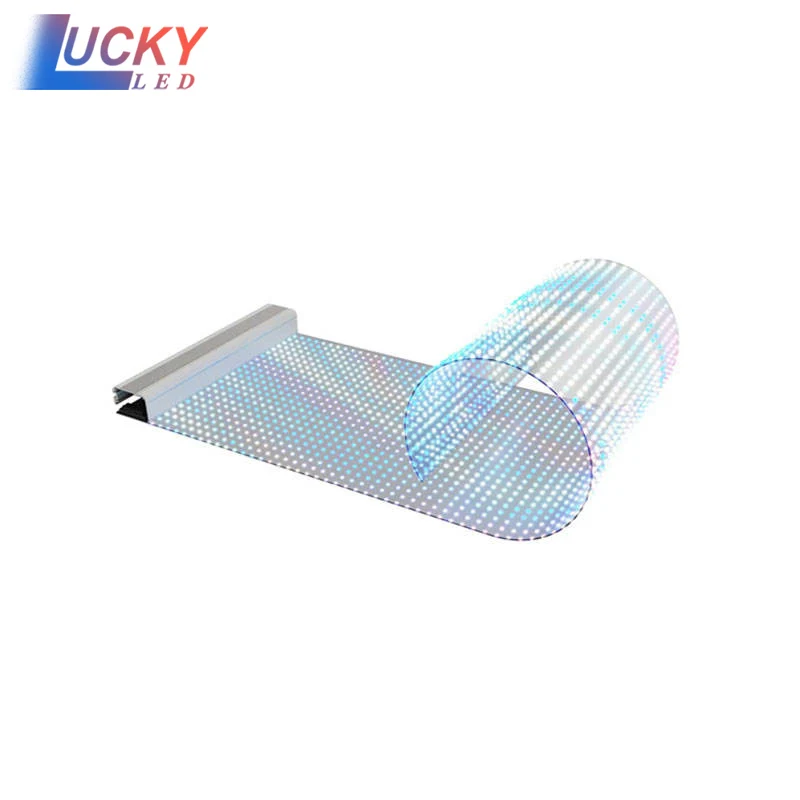 Factory Price LED Ultra - thin Transparent Flexible Display P6 P8 Crystal Film Soft Self - adhesive Window Glass Screen 2