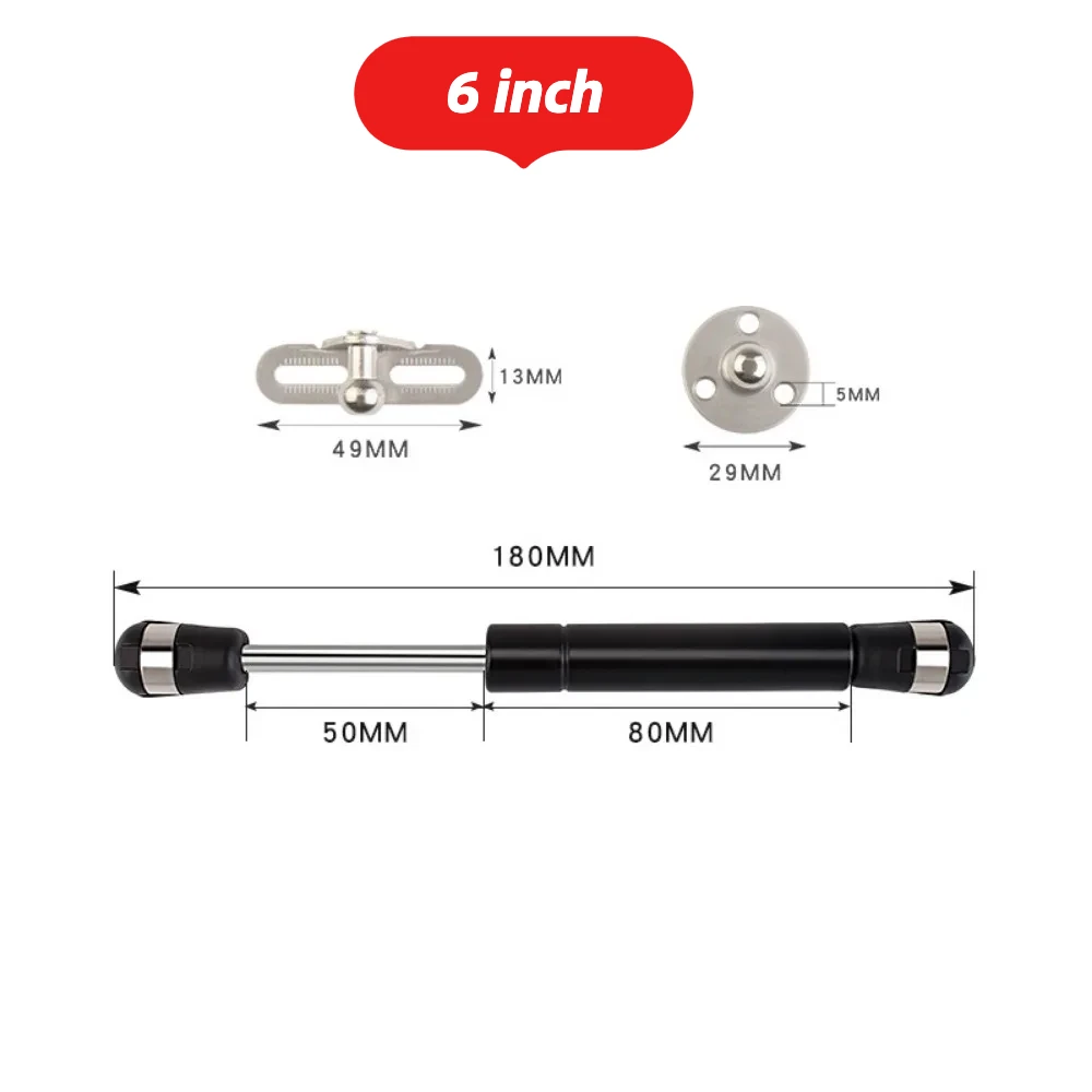 6/8 inç gazlı amortisörler 100N gaz payandası kaldırma şokları destekler yumuşak yakın menteşeler mobilya dolabı kapı kapağı saklama kutusu dikme
