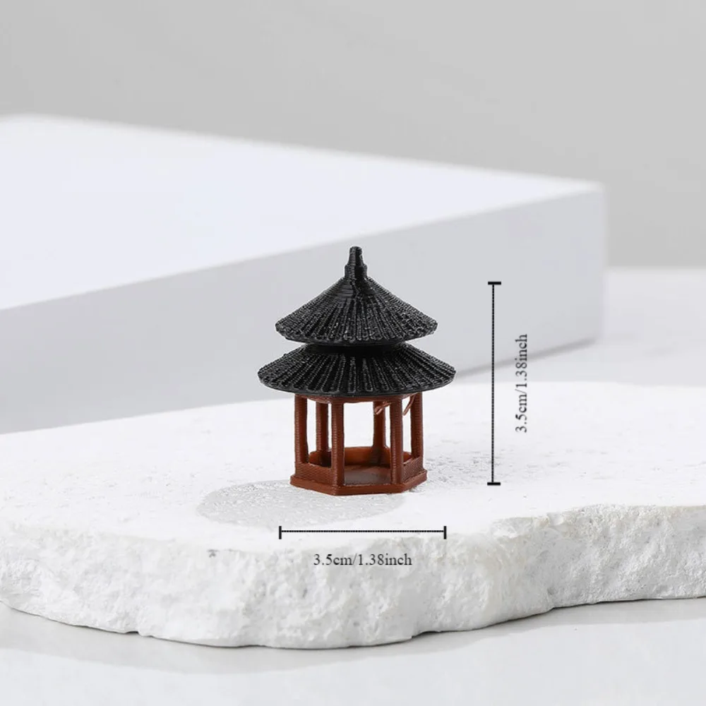 New Plastic Mini Pagoda Statue Miniature Decor Micro Landscape Hexagonal Mini Zen