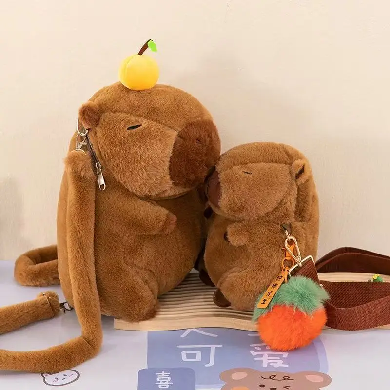 Cute Soft Plush Capybara Backpack Girl Fashionable Crossbody Bag for Women Kawaii Shoulder Bag for Children Gifts for Girlfriend