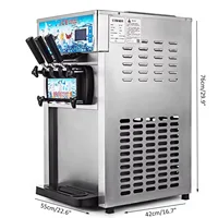 VEVOR – Machine à crème glacée commerciale, yaourtière à 3 saveurs, nettoyage en un clic, 18L/H, écran LCD, nouvelle machine à crème glacée molle pour la maison 2