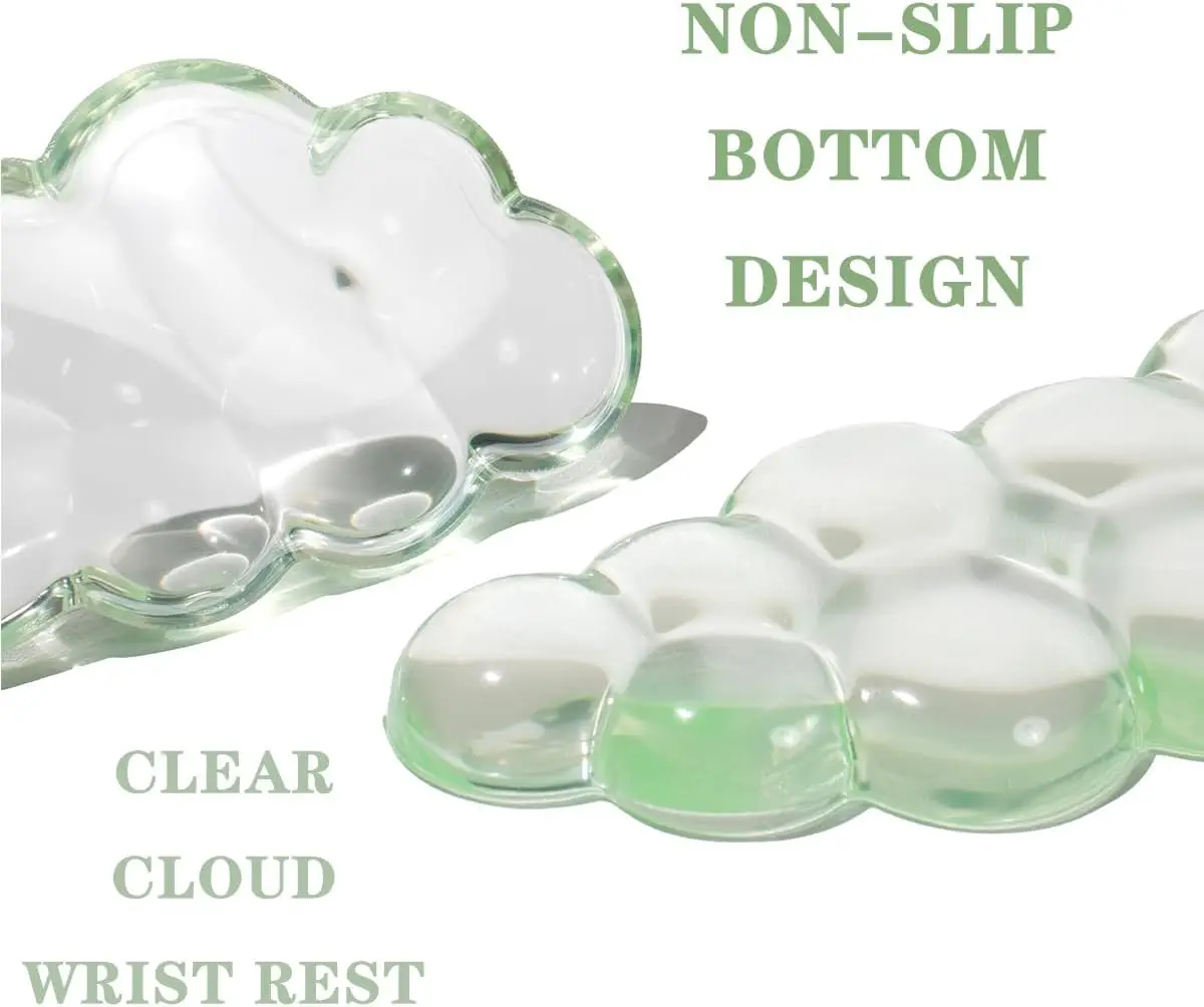 Cloud Keyboard and Mouse Wrist Rest Cute Transparent Silicone Wrist Rest for Office Computer Laptop Gaming