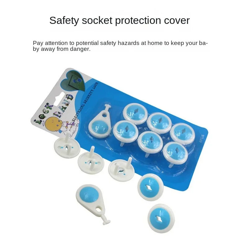 Socket Covers 7pcs/set Baby Electrical Safety EU Power Outlet Protector Anti-electric Shock Plugs Guard Locks