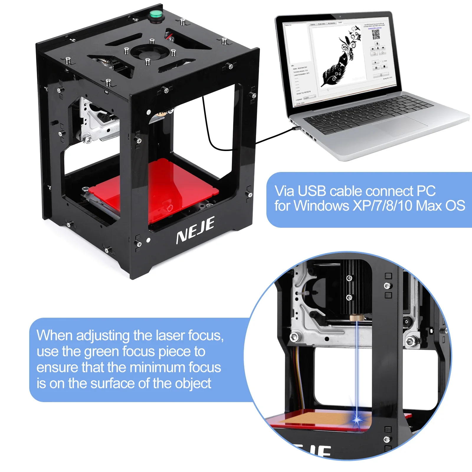 NEJE Mini Portable Laser Engraving Machine Diy DK-8-KZ 1500