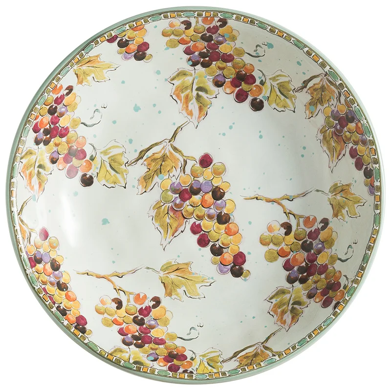

Ceramic Tableware Soup Plate Pasta Soup Bowl Large Capacity Deep Plates round Dumpling Plate