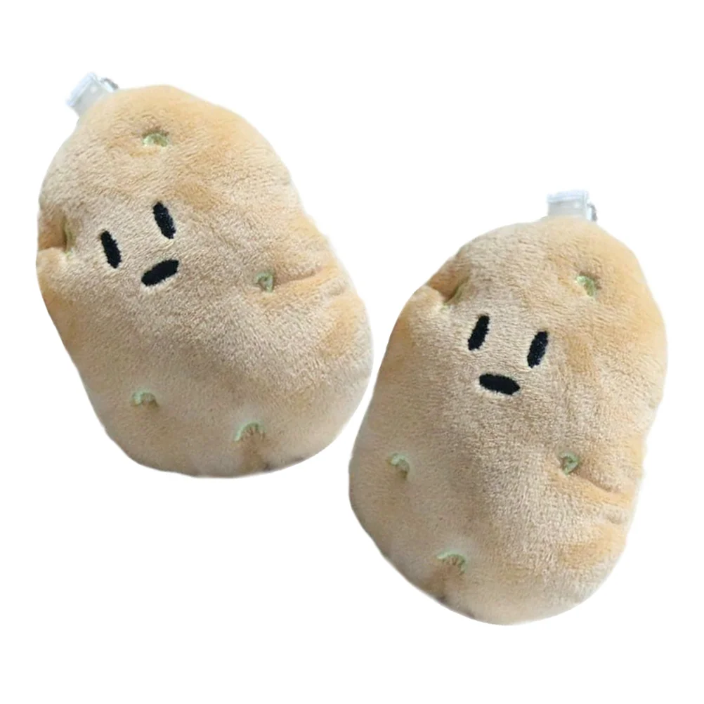 

2pcs Stuffed Potato Keychain Schoolbag Plush Pendants Plush Potato Keychain Decors