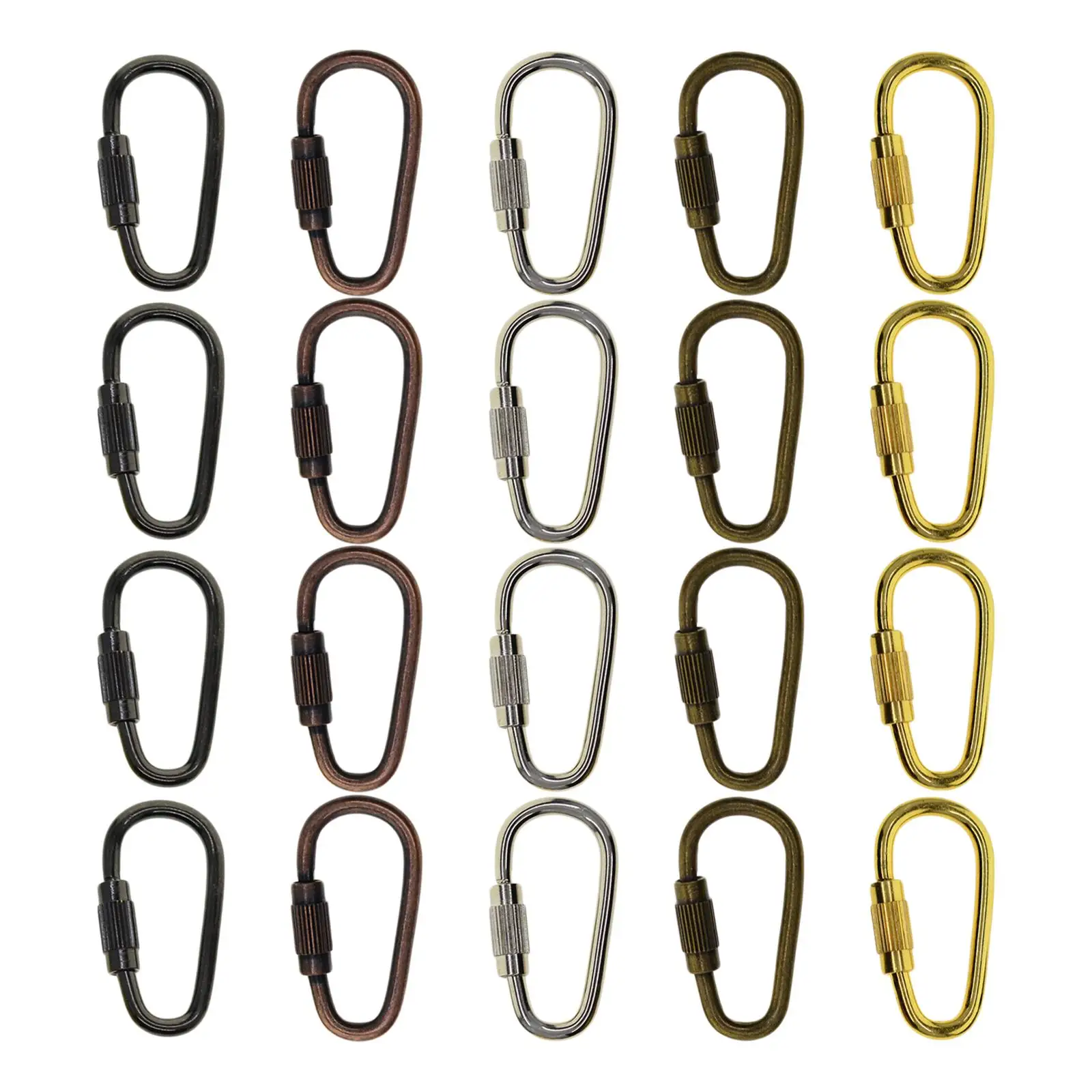 Mini Carabiner Clip Durable Steel Snap Hook Locking D Ring for Bag Strap Keychain Outdoor Equipment