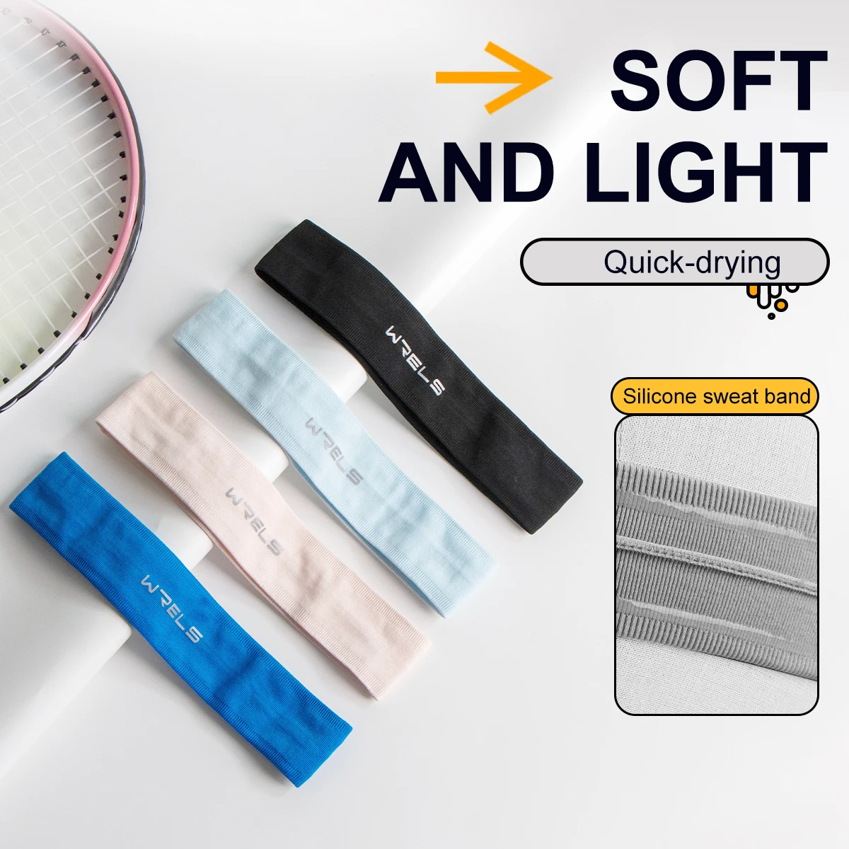 Sports Headband Anti-Slip Yoga Hair Band Quick Dry Running Sweatband Sweat Absorbing Breathable Elastic Fitness Headband