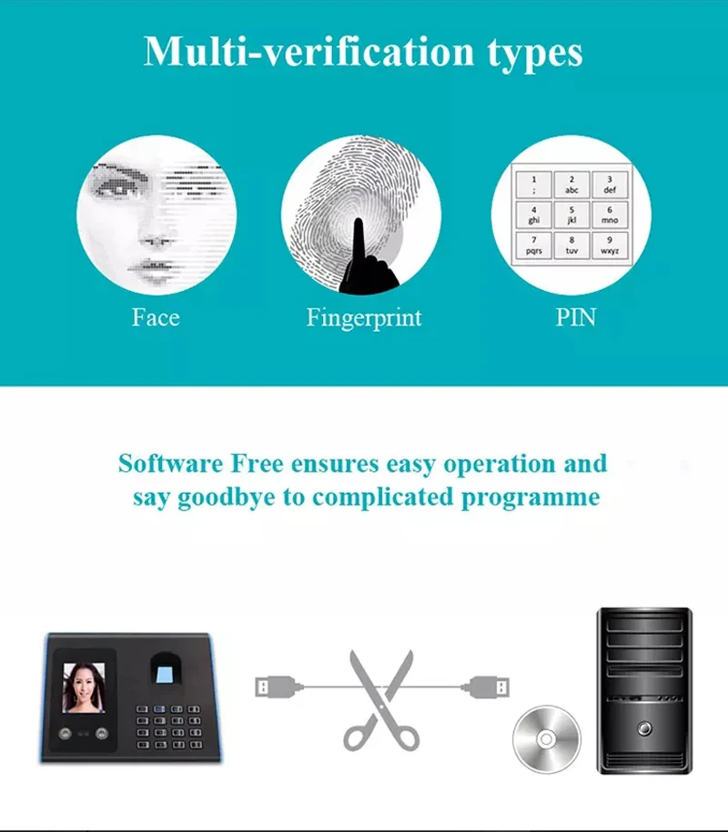 Biometric Facial Fingerprint Recognition Face Time Attendance System Machine Device Machine