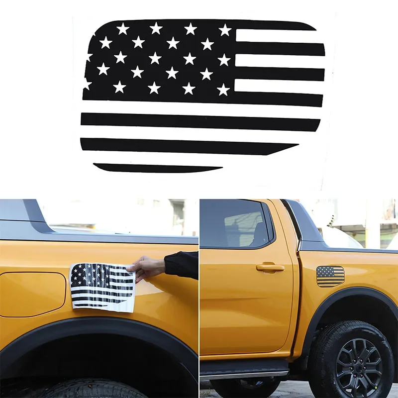 

For Ford Ranger 2023+ PVC black car styling car fuel tank cap pull flower film sticker car exterior decoration accessories