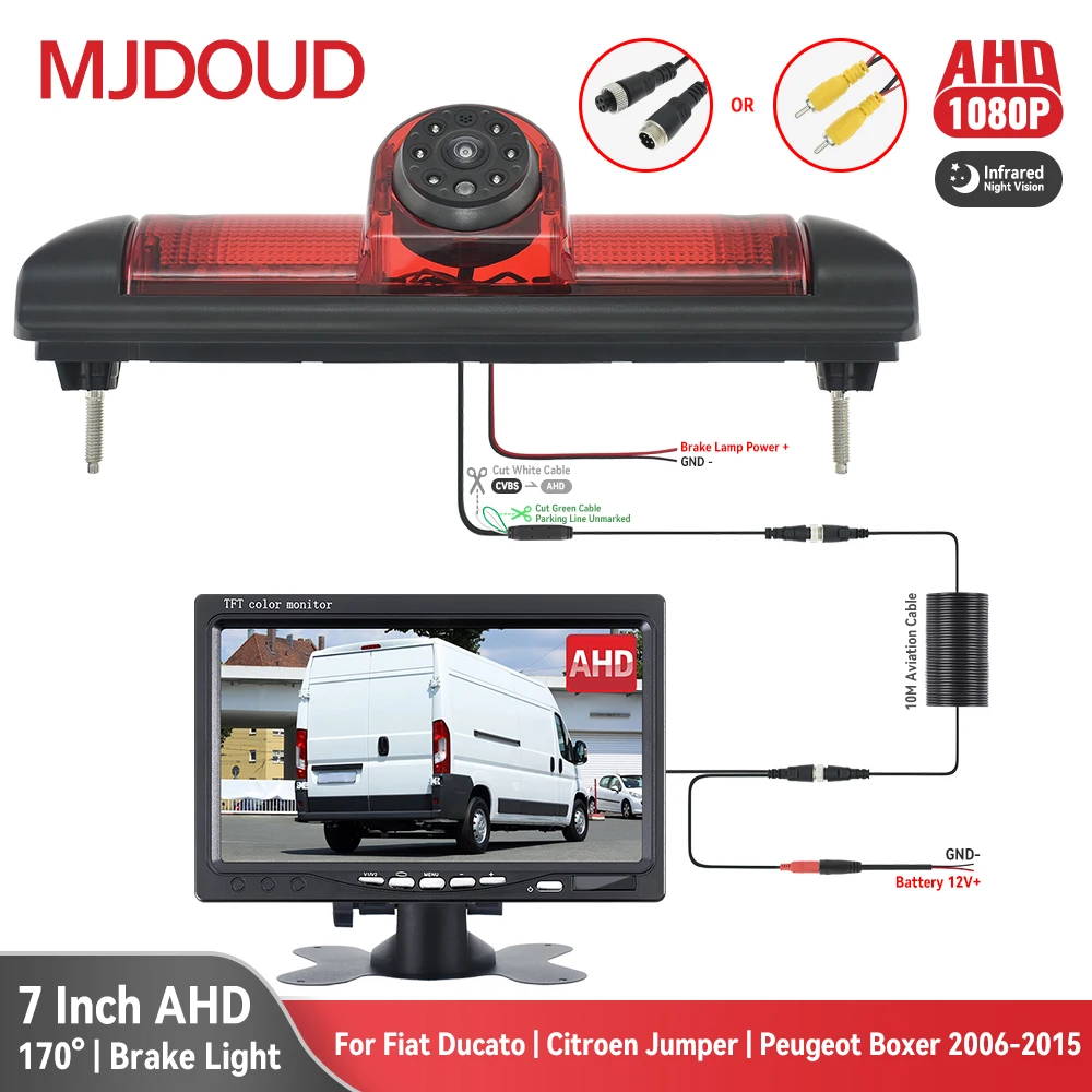 MJ두드 170 °   자동차 AHD 1080P 브레이크 라이트 FIAT Ducat..