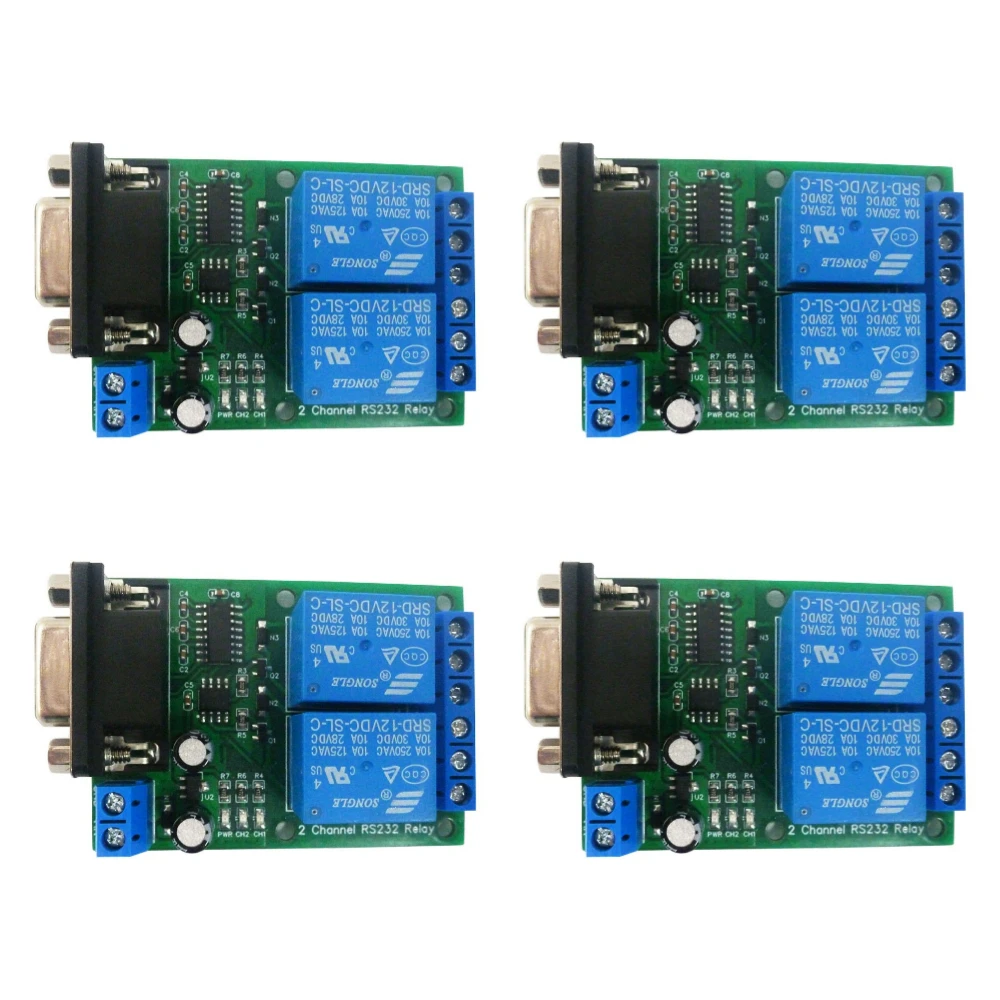 

N228D02 DC 12V 2CH DB9 UART RS232 Serial Port Switch Relay Module for PC PLC Motor LED PTZ