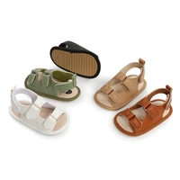 New Baby Casual Sandals  Stylish Summer Baby Boys Girls Non-Slip PU First Walkers Newborn Solid Colors First Walker Crib Shoes 3