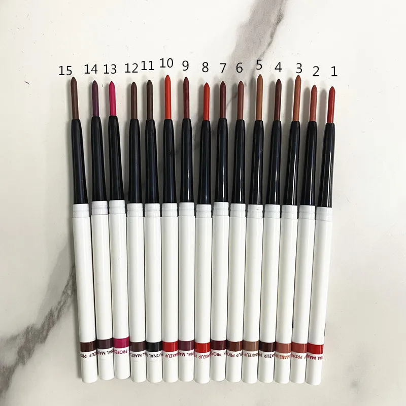 50PCS Lipliner Pencil Private Label Lip Liner Make Up Hot Sale Long Lasting White Tube Cosmetics