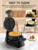Maker, 1400W Double Belgian Waffle Iron 180° Flip, 8 Slices, Rotating & Nonstick Plates, Removable Drip Tray for Easy Cle 4