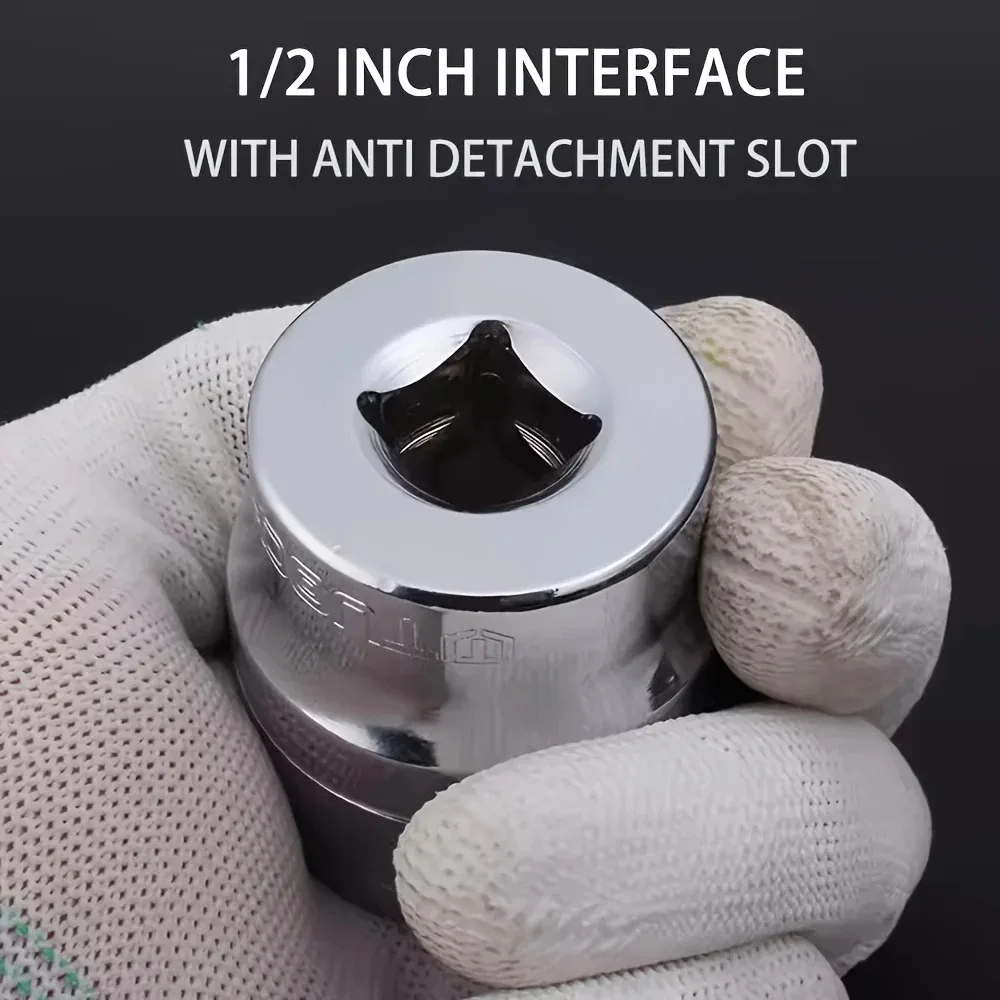 10-Piece Socket Wrench Set 1/2-inch Hex Socket Ratchet Handle and Offset Handle Mechanical Tool Set