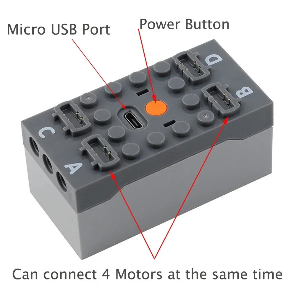 Rechargeable Battery Lego Battery Pack And Motor USB Power Box