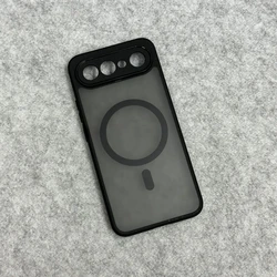 MagSafe Magnetic Matte Transparent Shockproof Phone Case with Acrylic Hard Bumper - Vivo X300 FE 5G for Vivo X300 FE (Black)