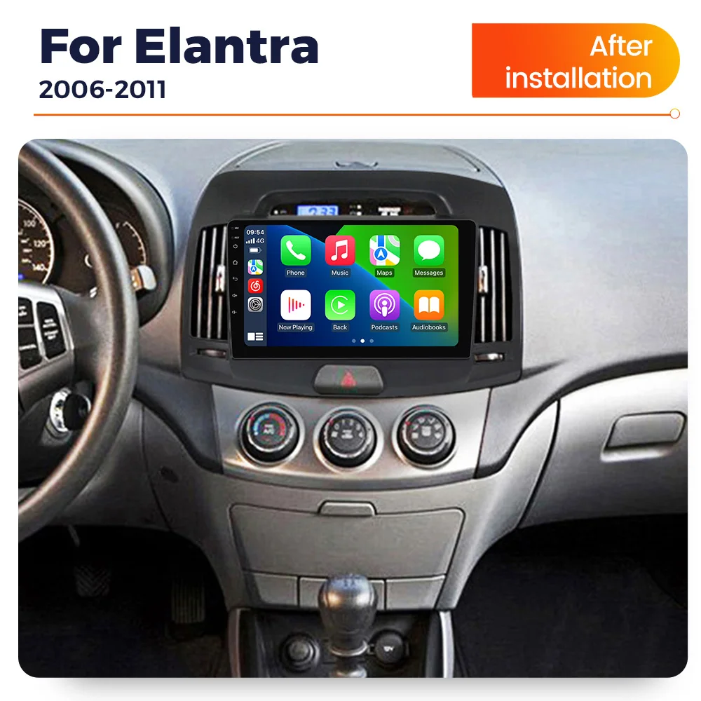 NaviFly 7862S 8G 128G 1280*720 Carplay 안드로이드 올인원 자동차 라디오 멀티미디어 현대 Elantra 4 HD 2006 - 2012 자동 비디오